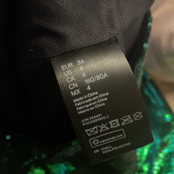 Balmain for H&M green deep v dress - Picture 5 of 7